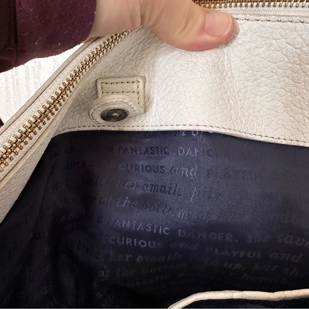 Kate Spade New York Wellesley Camryn real Leather Tote Shoulder Bag Blue & White - Picture 8 of 12